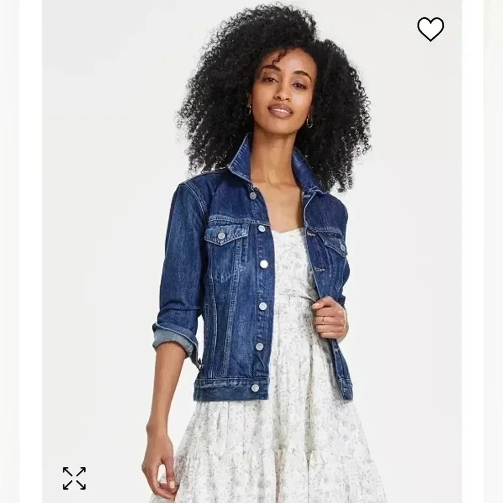 Lucky Brand Women's denim trucker jacket jean jacket casual fitted